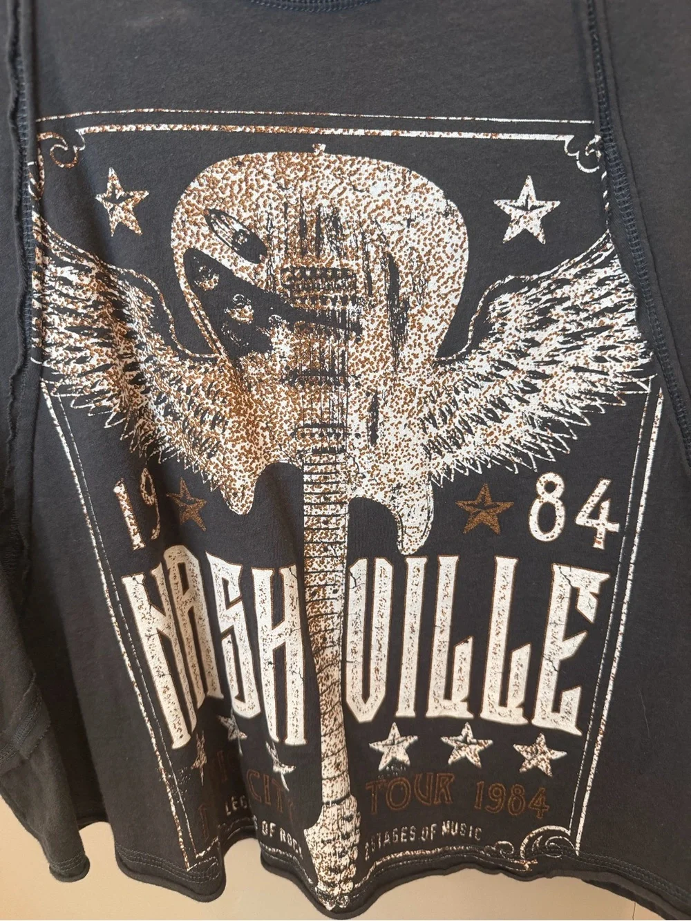 Vintage-Style Kids Black Sequin Sleeve Graphic Tee